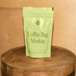 Vertical Coffee Bag on Stool Mockup