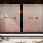 Vertical Display Window Posters Mockup