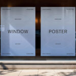Vertical Display Window Posters Mockup