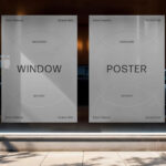 Vertical Display Window Posters Mockup