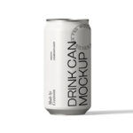 Vertical Drink Can Mockup from a Front View