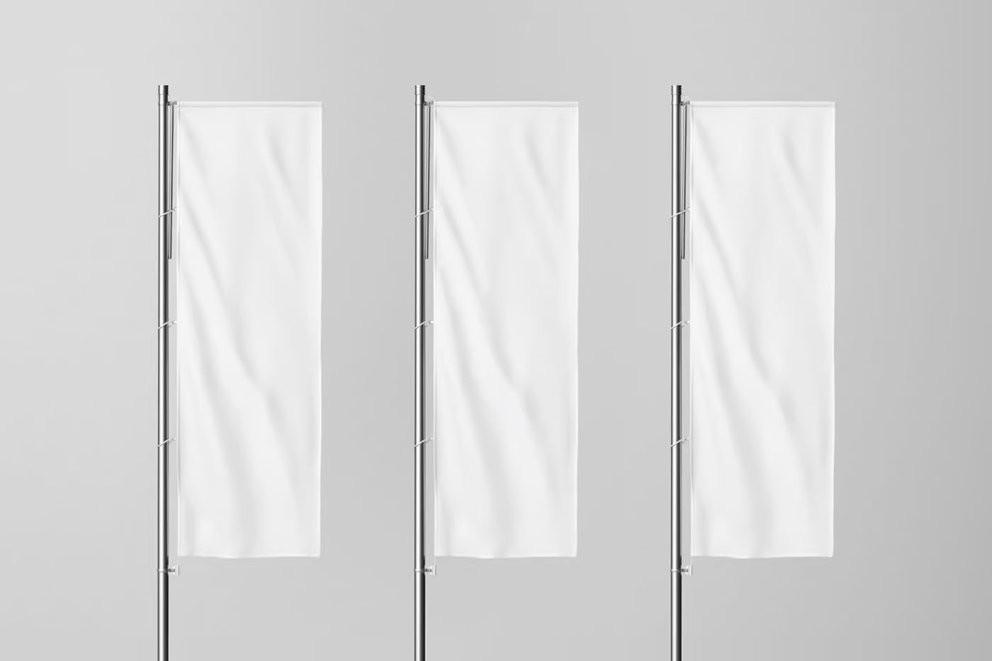 Free Vertical Flag Mockup PSD Template