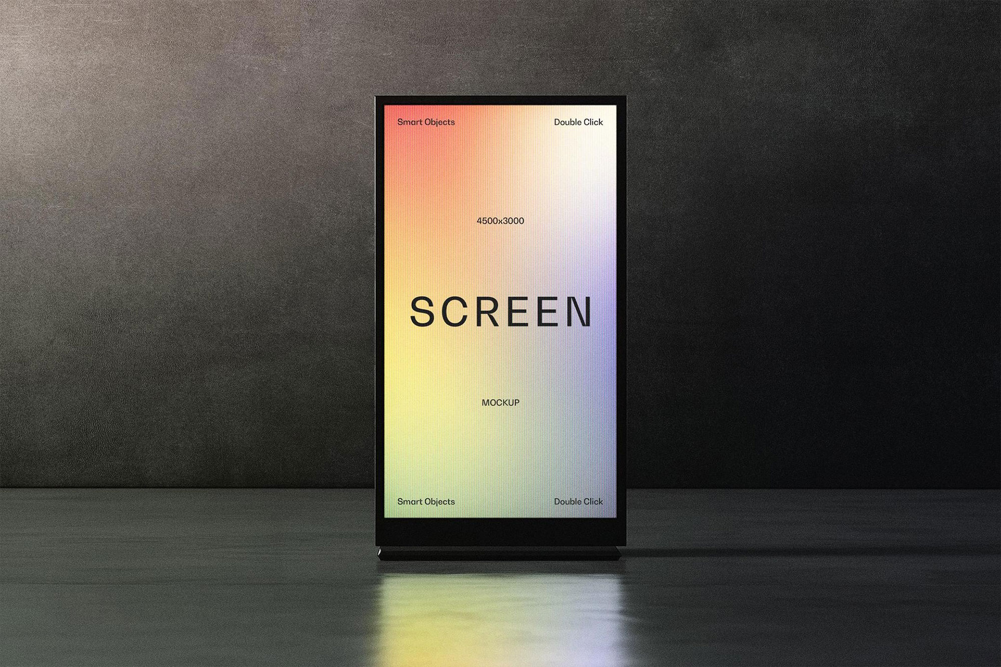 Free Vertical Glowing Screen Mockup PSD Template