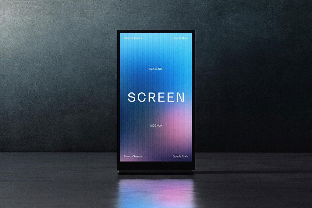 Vertical Glowing Screen Mockup