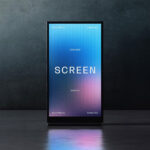 Vertical Glowing Screen Mockup