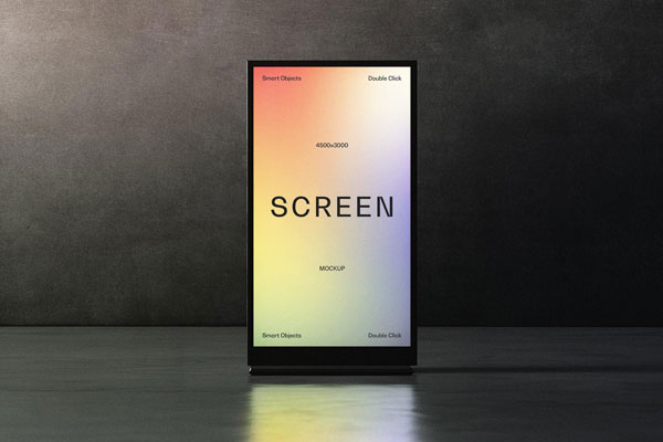 Vertical Glowing Screen Mockup