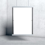 Vertical, Hanging Advertising Banner Mockup in the Front View