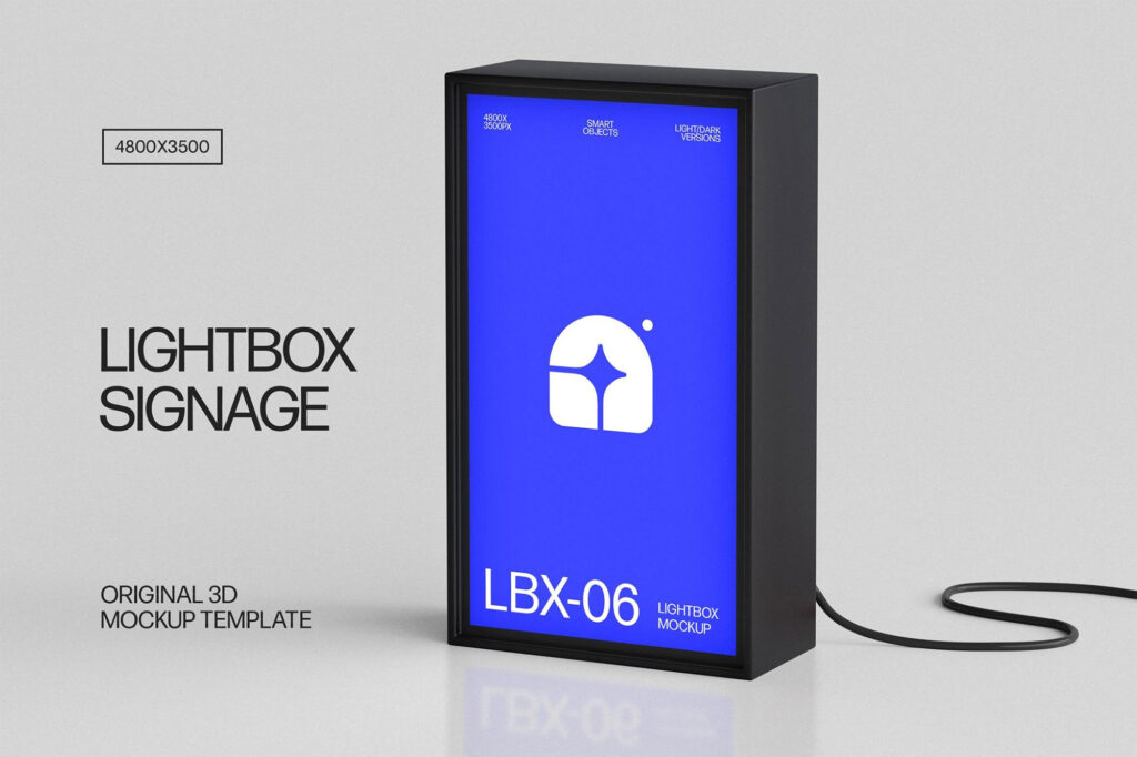 Vertical Lightbox Signage Mockup