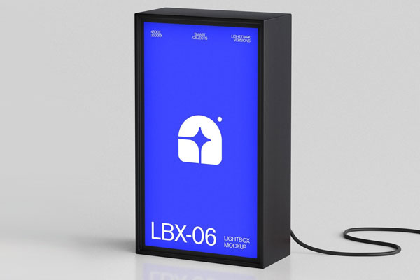 Vertical Lightbox Signage Mockup