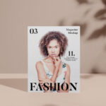 Vertical Magazine Cover Front View Mockup