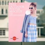 Vertical Outdoor Advertisement Poster in the Front View Mockup