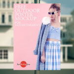Vertical Outdoor Advertisement Poster in the Front View Mockup