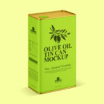 Vertical Packaging Olive Oil Tin Can Mockup