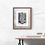 Vertical, Photo Frame Hung on the Wall in Front View Mockup
