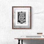 Vertical, Photo Frame Hung on the Wall in Front View Mockup