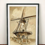 Vertical Photo Frame Leaning Against the Wall in Front View Mockup