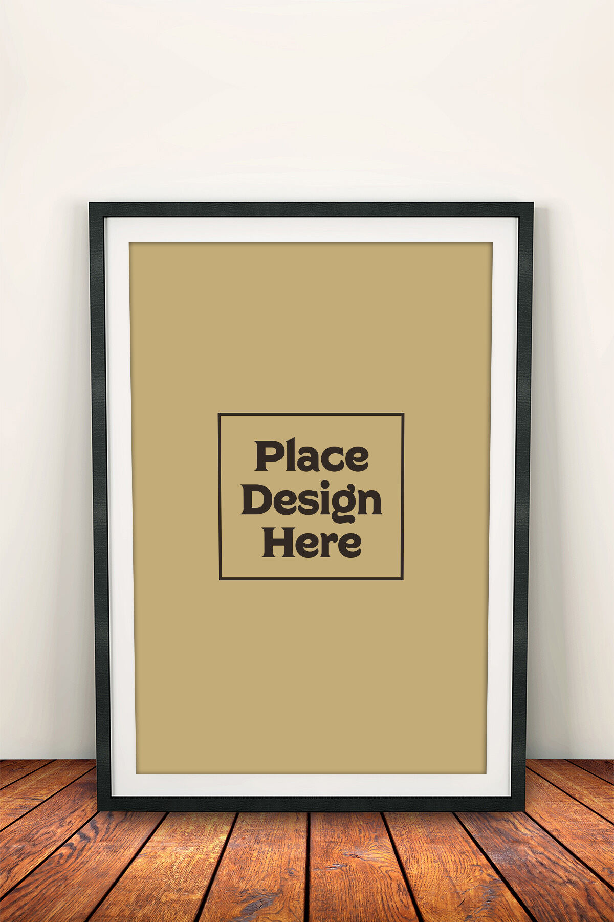 Vertical Photo Frame Leaning Against the Wall in Front View Mockup FREE PSD