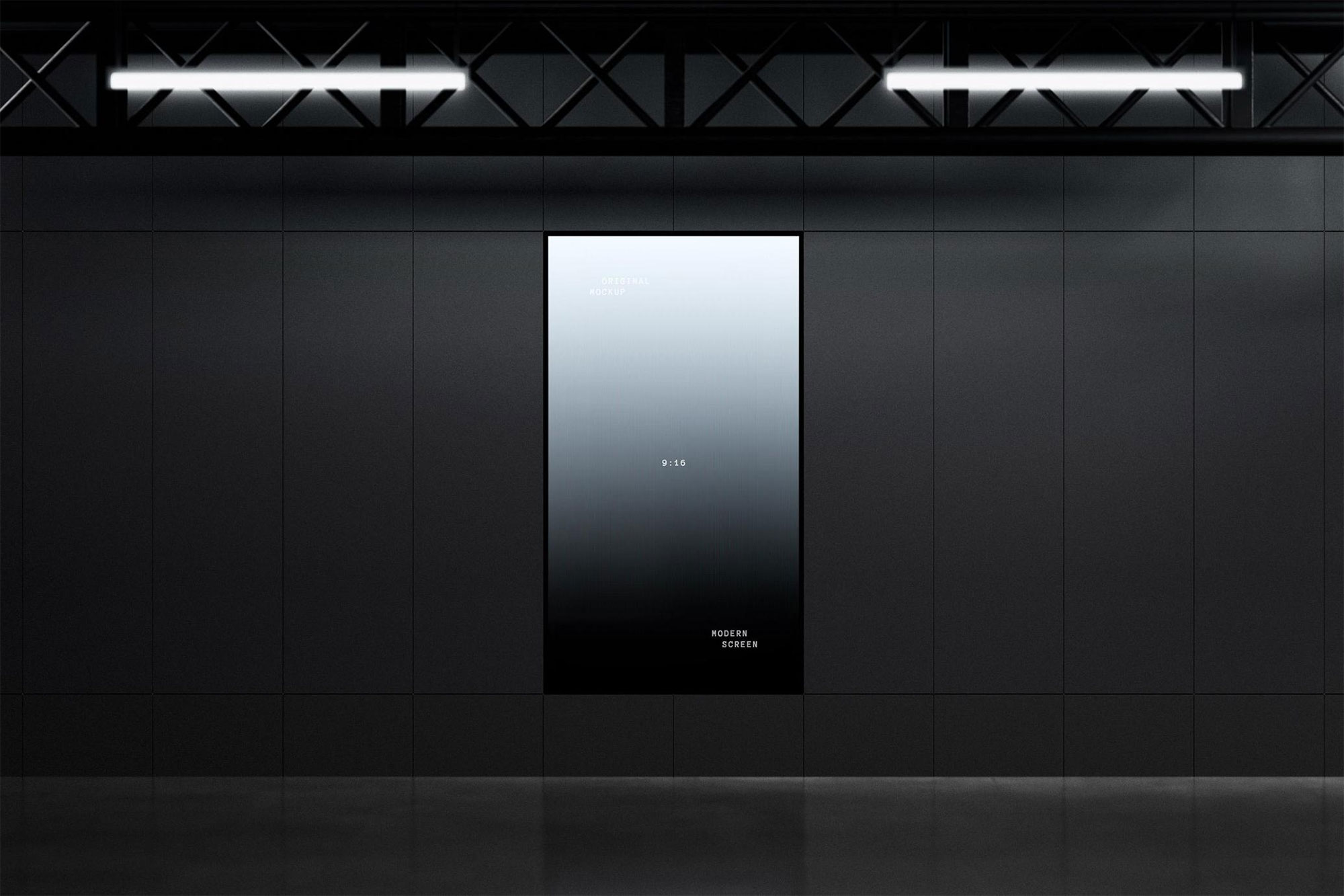 Free Vertical Screen Display Mockup PSD Template