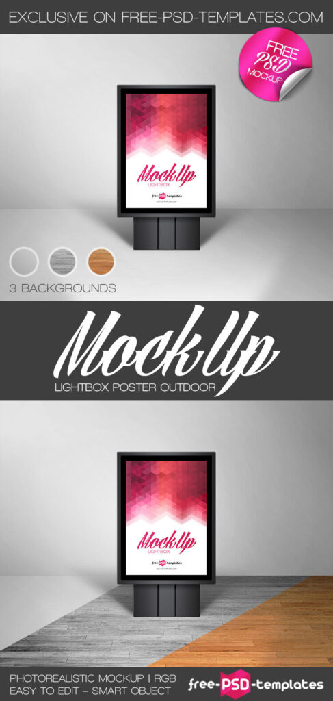 Vertical Signage Standing in the Front View Indoors Mockup