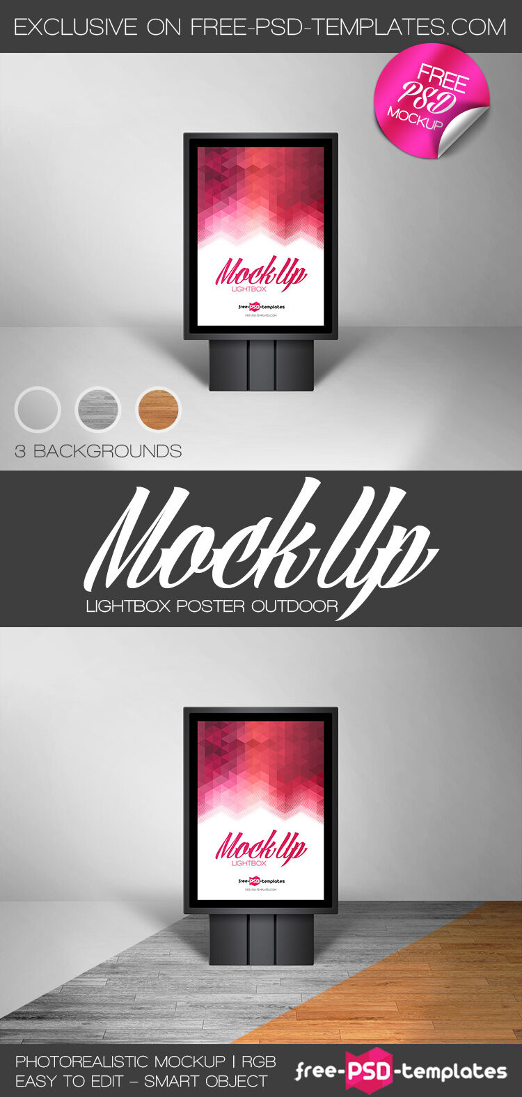 Vertical Signage Standing in the Front View Indoors Mockup FREE PSD