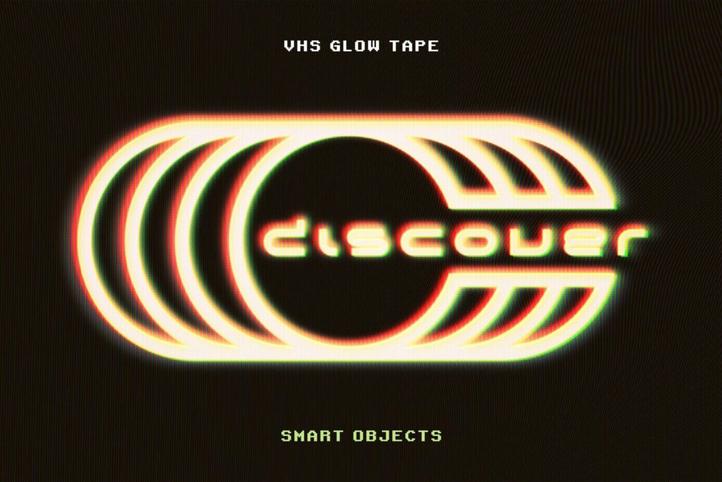 VHS Glowing Tape Text Effect / Logo Mockup