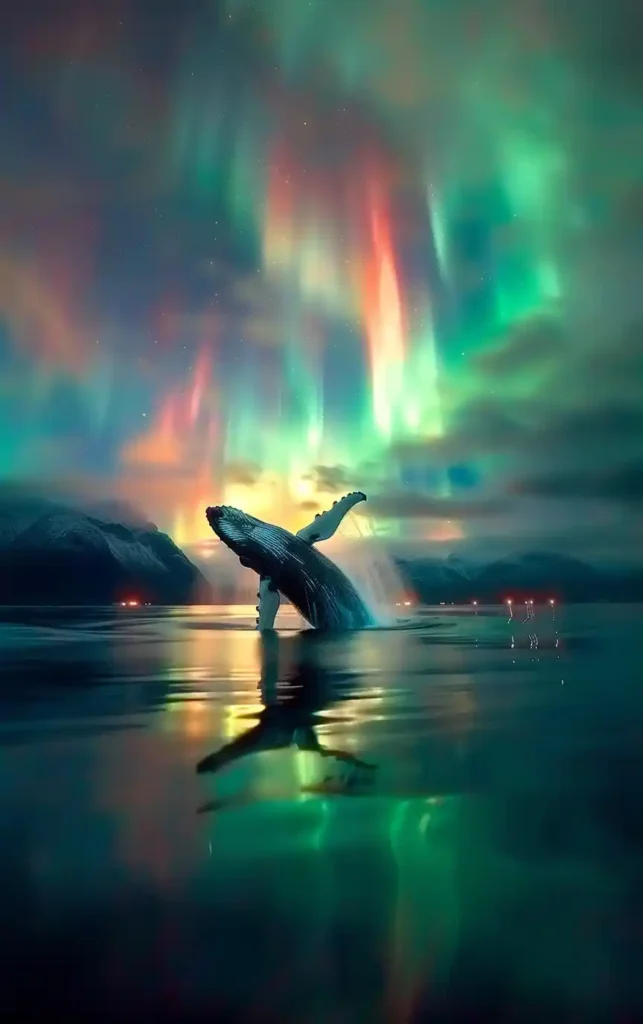 Vibrant Aurora Whale Capture