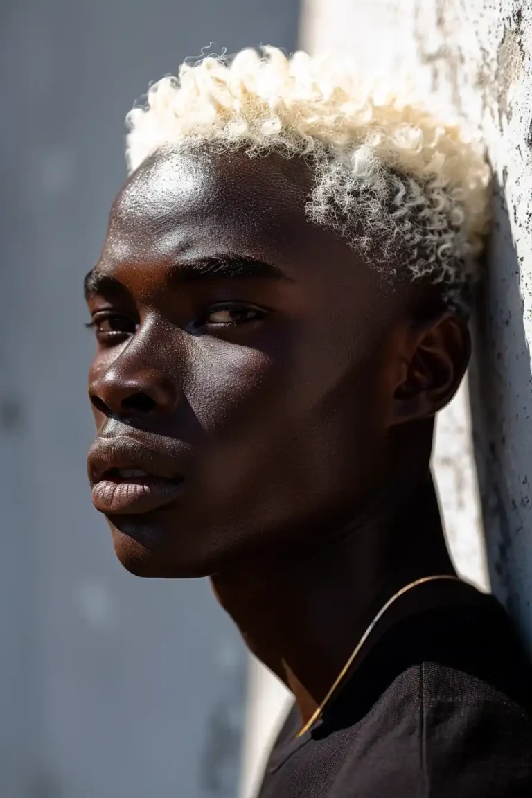 Vibrant Hair Portrait Concrete