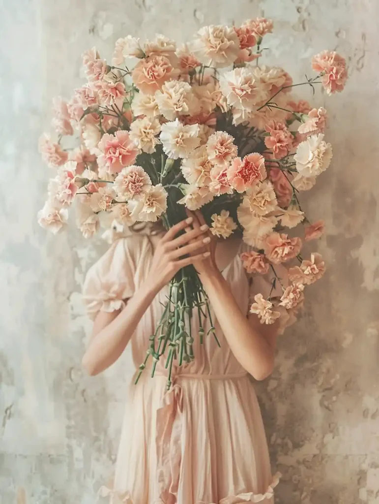 Vintage Carnation Bouquet Portrait