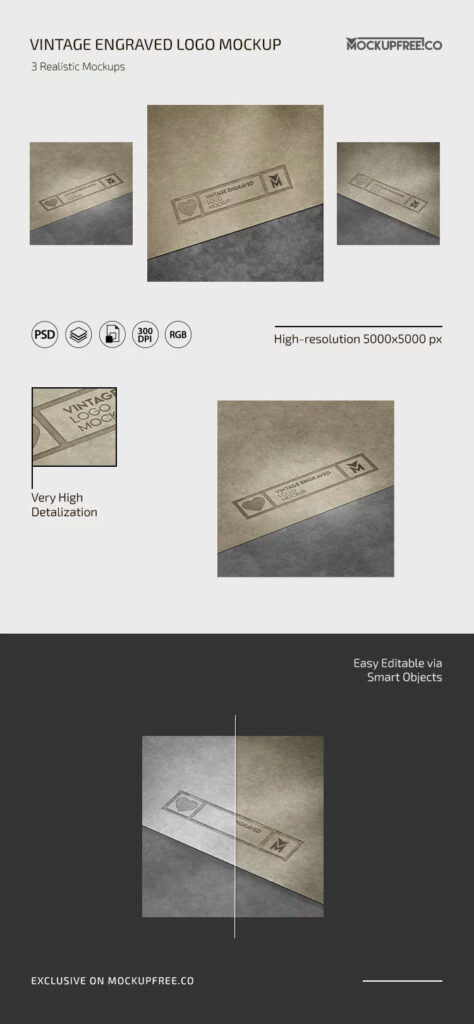 Vintage Engraved Logo Mockup
