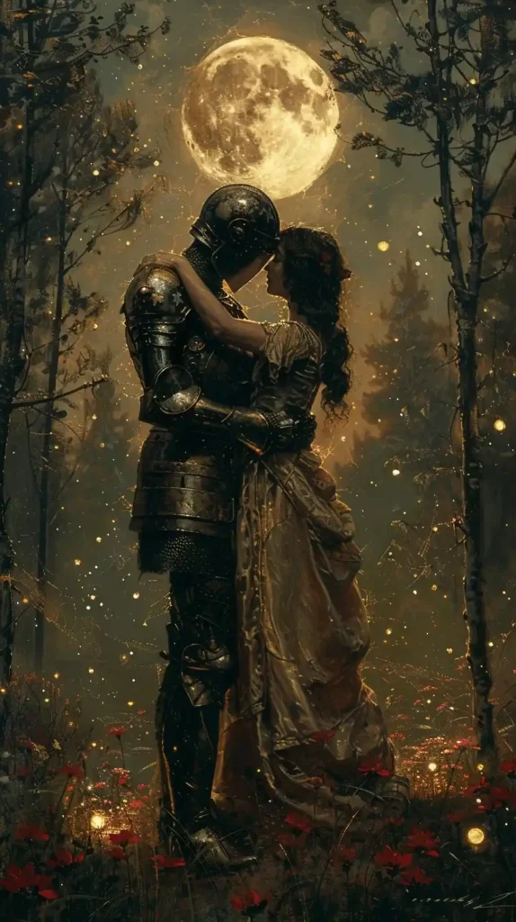 Vintage Knight and Damsel