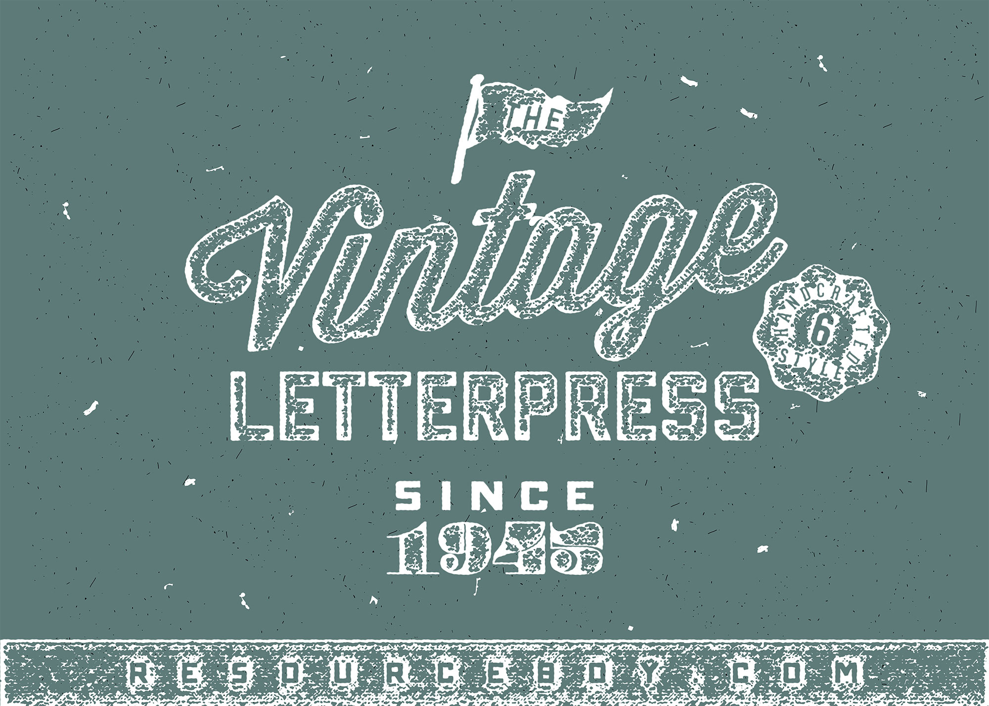 Free Vintage Letterpress Effect for Text and Logos PSD Template