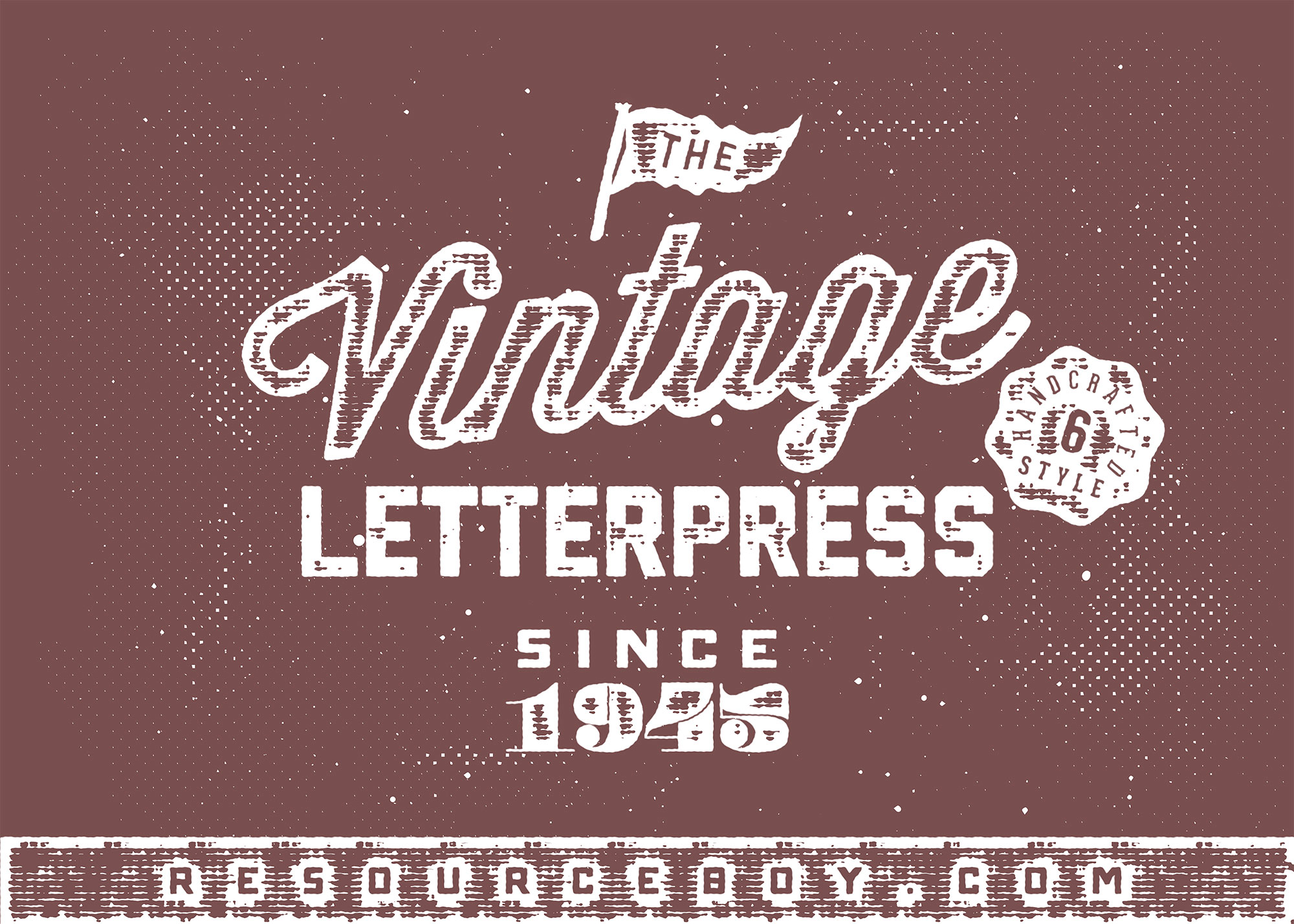 Free Vintage Letterpress Effect for Text and Logos PSD Template