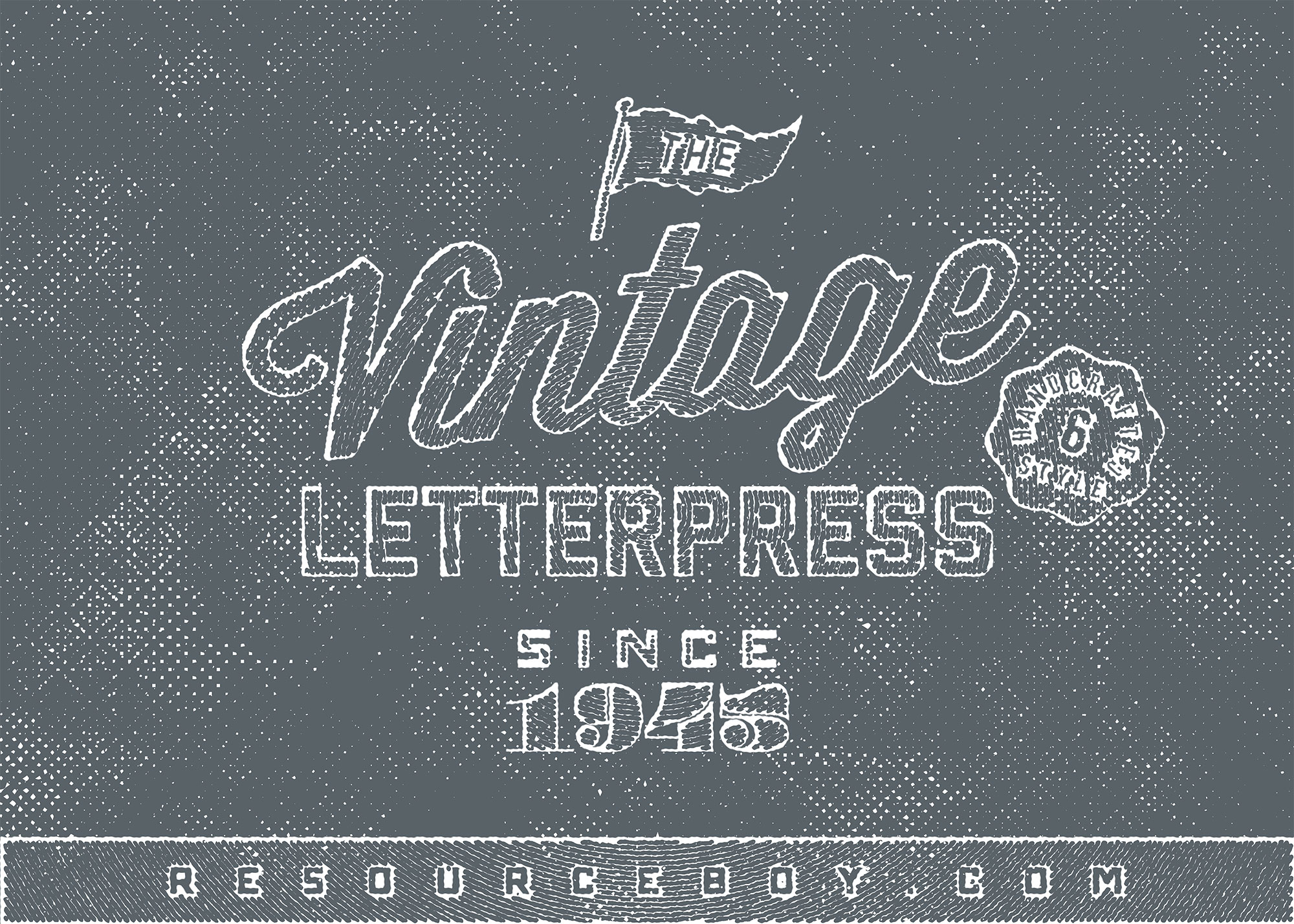 Free Vintage Letterpress Effect for Text and Logos PSD Template