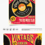 Vintage Music Event Flyer Along with Facebook Cover Templates