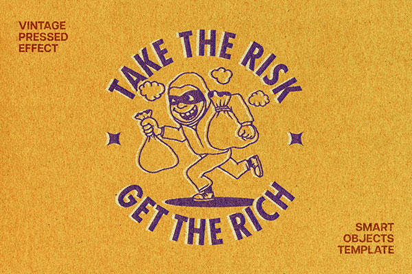 Vintage Pressed Effect / Logo Mockup