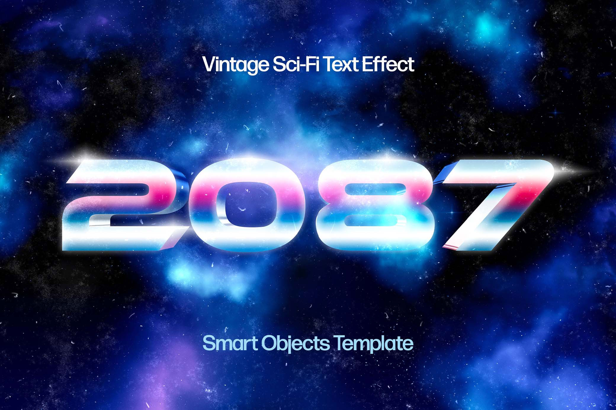 Free Vintage Sci Fi Text Effect / Logo Mockup PSD Template