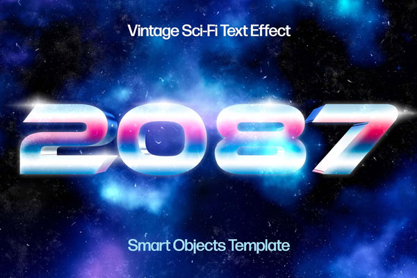 Vintage Sci Fi Text Effect / Logo Mockup