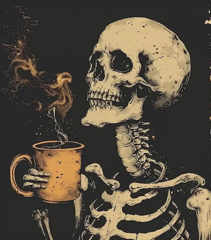 Vintage Skeleton Coffee Punk