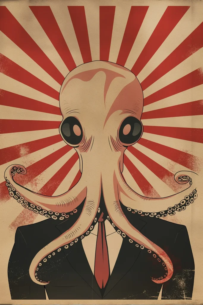 Vintage Squidman Sunburst ai prompt preview