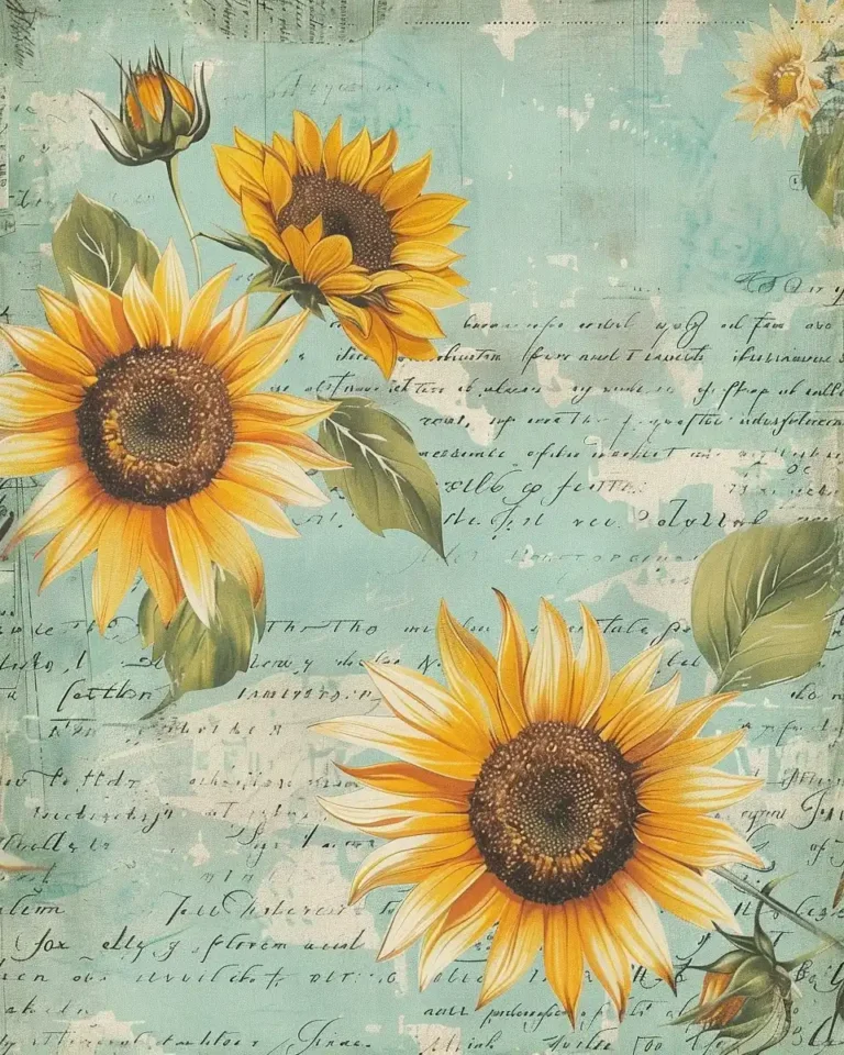 Vintage Sunflower Scrapbook ai prompt preview