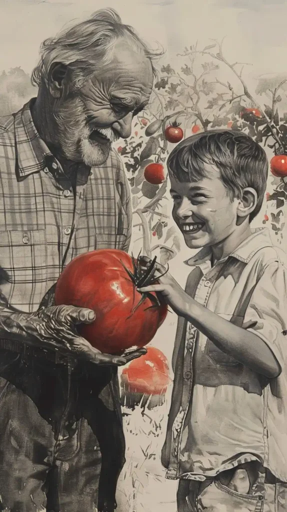 Vintage Tomato Harvest Portrait