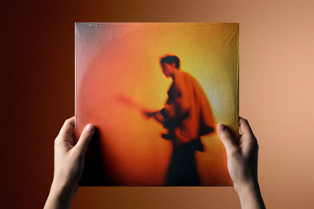 Vinyl Cover Mockup in Hand