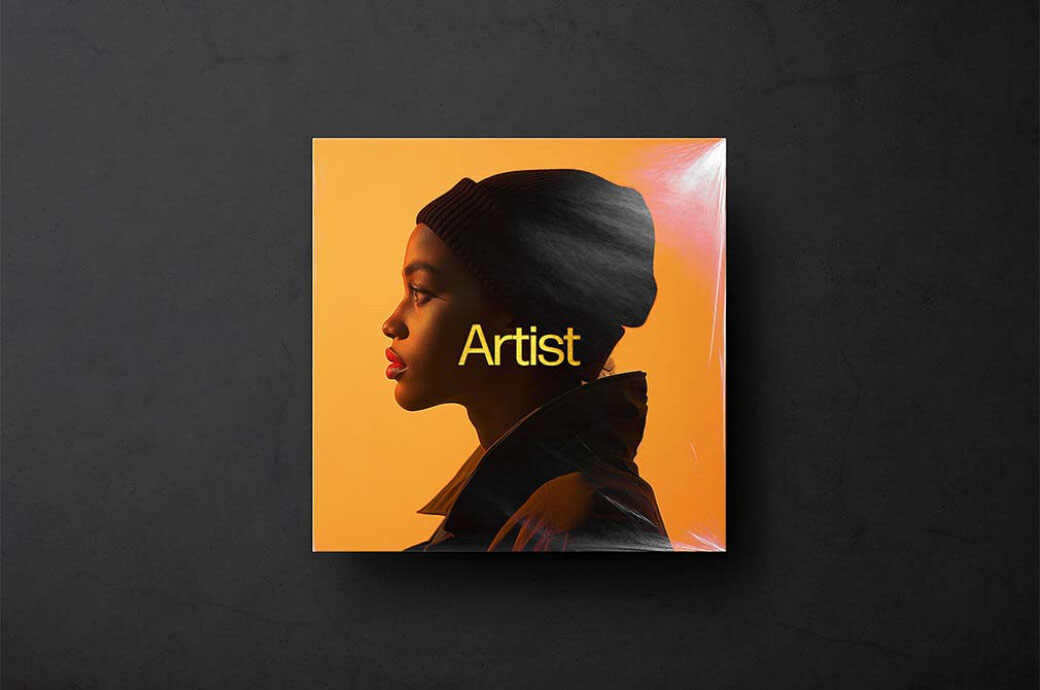 Free Vinyl Record Cover Mockup PSD Template