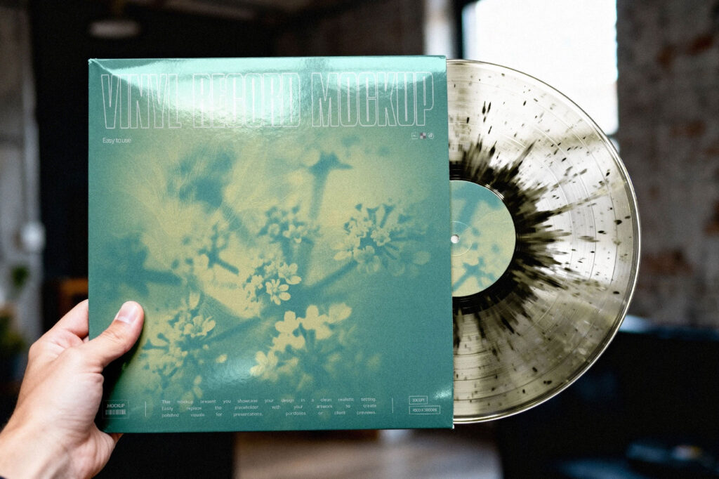 Vinyl Record Mockup with a Disc