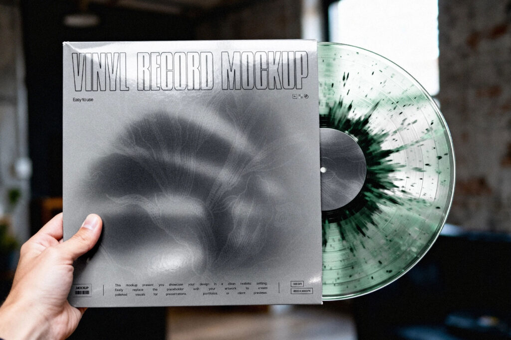 Vinyl Record Mockup with a Disc
