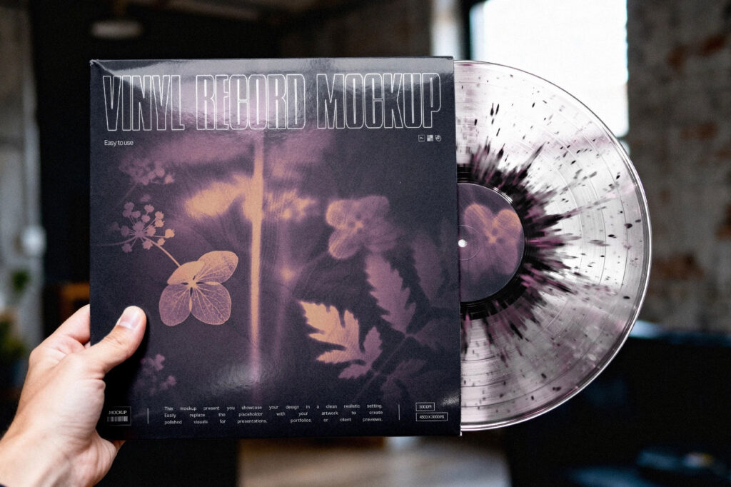 Vinyl Record Mockup with a Disc