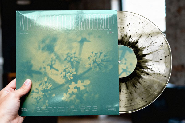 Vinyl Record Mockup with a Disc