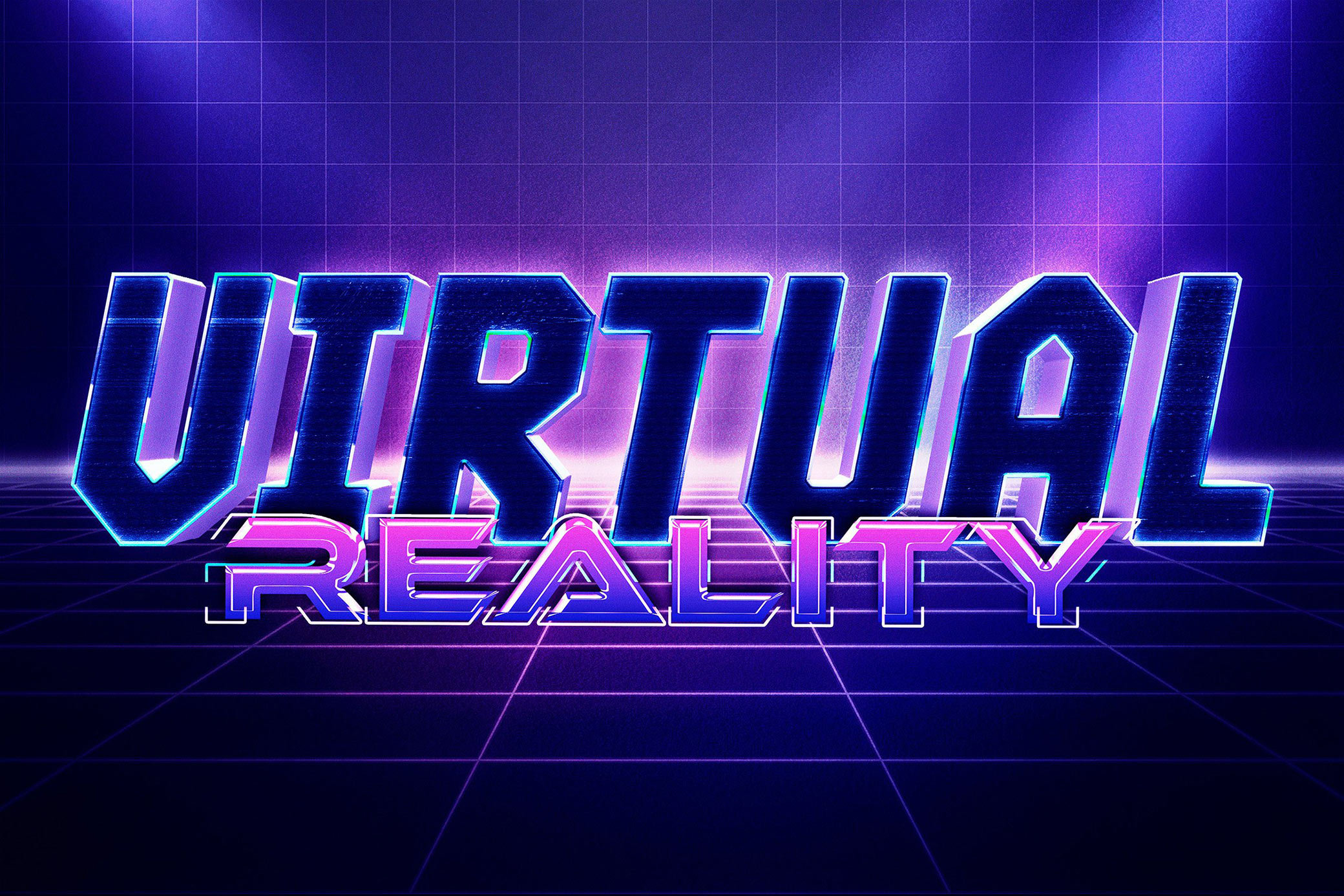 Virtual World Text Effect FREE PSD