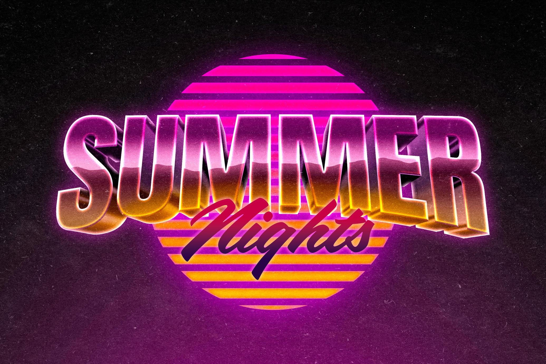 Free Vivid Retrowave Text Effect PSD Template