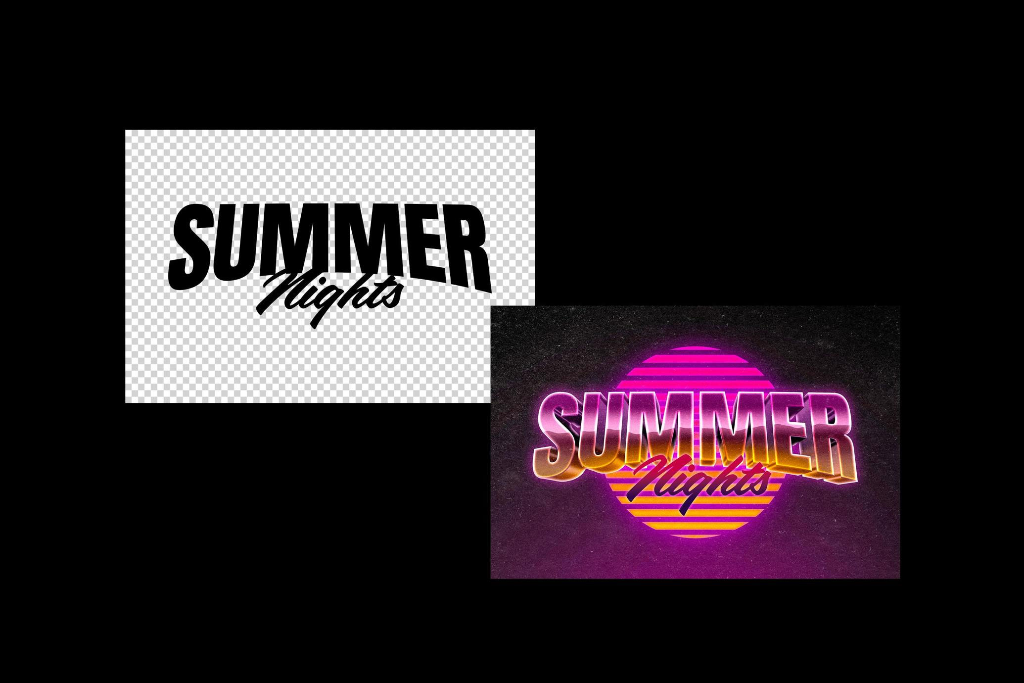 Free Vivid Retrowave Text Effect PSD Template